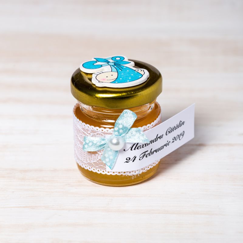 Marturii Botez Borcanele Miere Cu Figurina Bebelus Amo 000 651