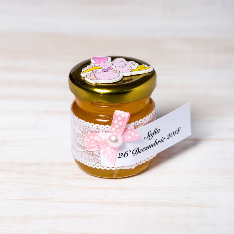 Marturii Botez Borcanele Miere Cu Barza Roz Amo 000 561 Selfeventsro