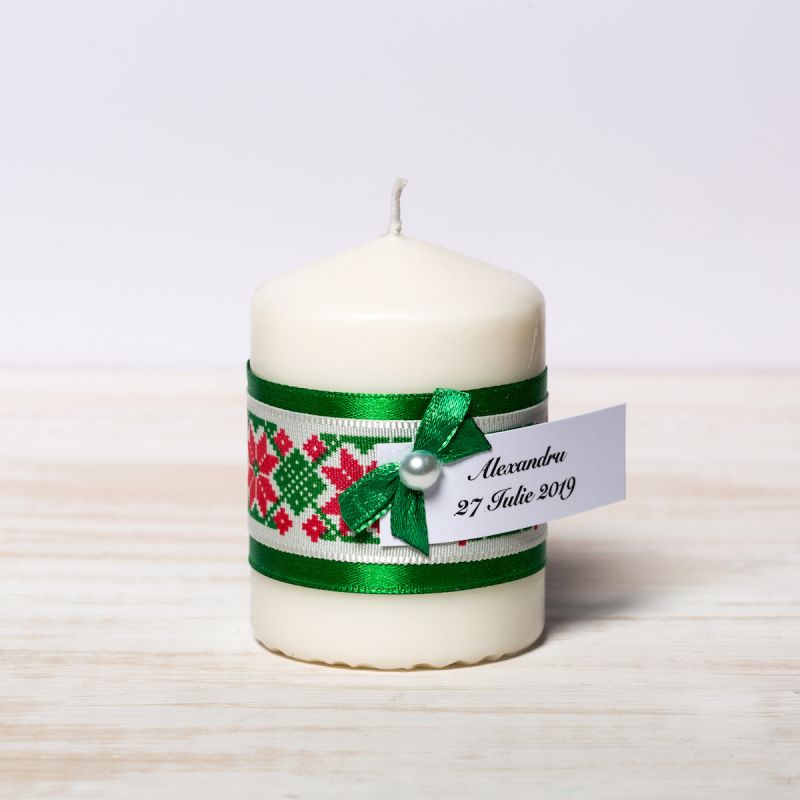 Marturii Lumanari Nunta Decor Traditional Verde Amo 000 532